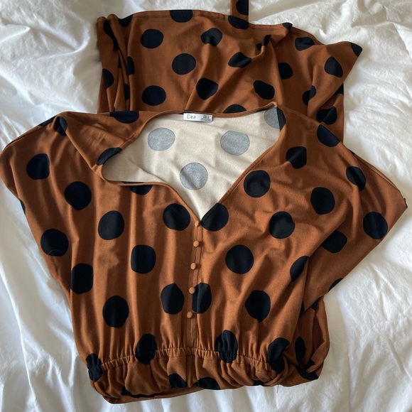 Brown and black polka dot dress - Picture 6 of 8